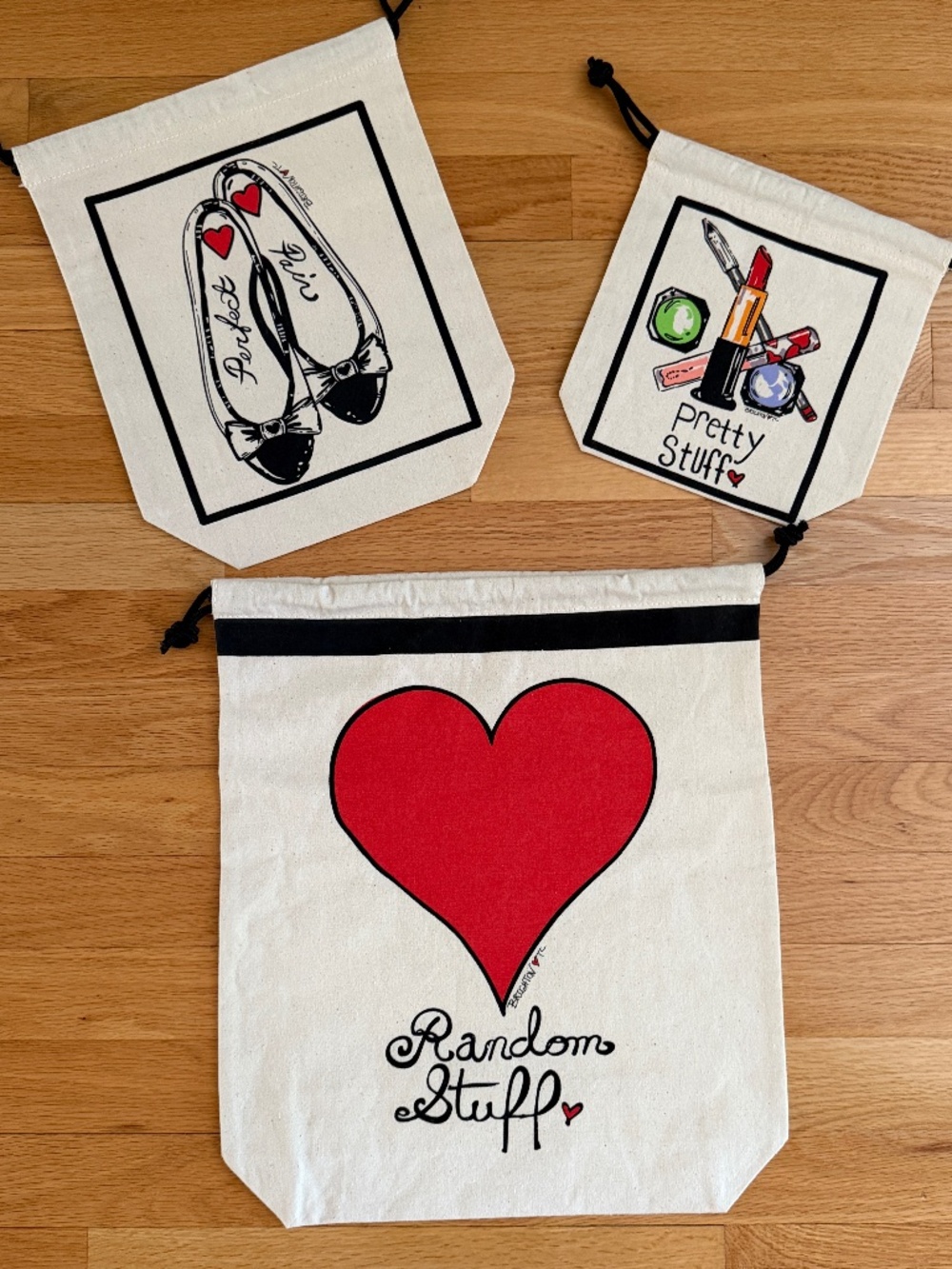 Brighton Canvas Drawstring Stuff Bags Travel Bags Random Stuff 3 Total NWOT